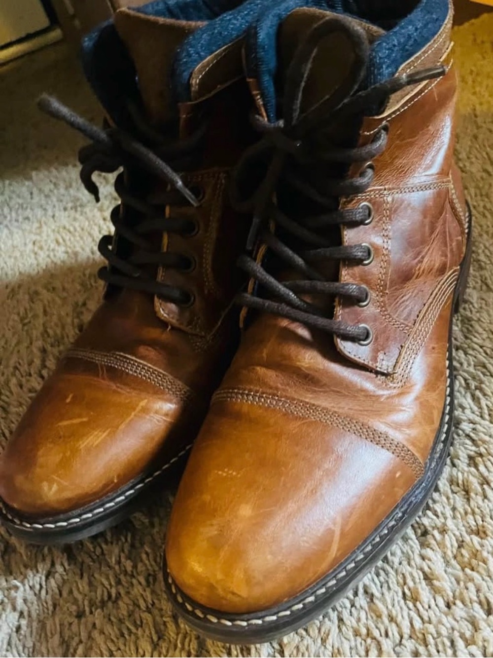 Aldo Brown Leather Chukka Lace-Up Boots